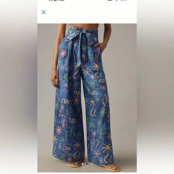 Corey Lynn Calter Multicolor Patterned Wide Leg Pants - Picture 2 of 7